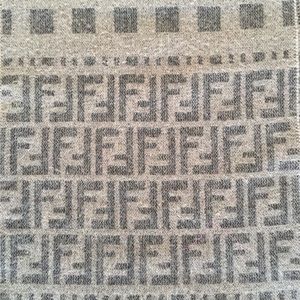 Vintage fringed reversible Fendi logo scarf